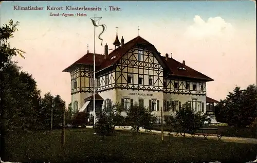 Ak Bad Klosterlausnitz in Thüringen, Gartenpartie am Ernst Agnes Heim