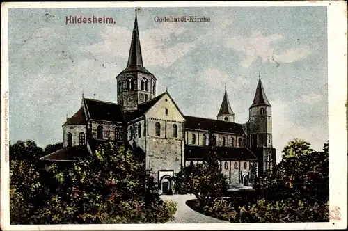 Ak Hildesheim in Niedersachsen, Blick auf die Godehardikirche