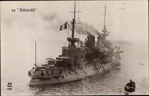 Ak Französisches Kriegsschiff, Gaulois, Cuirassé