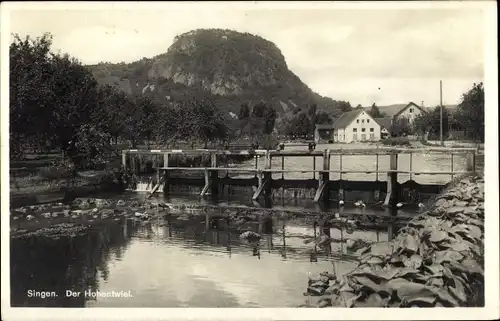 Ak Singen Hohentwiel Baden Württemberg, Blick auf die Schleuse, Berg