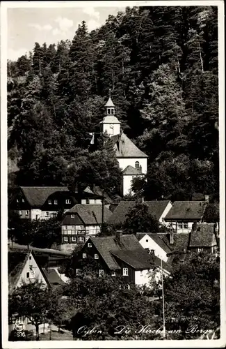 Ak Oybin in Sachsen, die Kirche am Berge