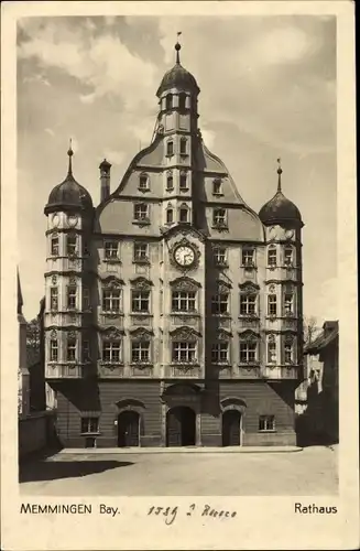 Ak Memmingen an der Iller Schwaben, Rathaus, Vorderseite