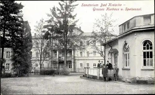 Ak Kreischa im Erzgebirge, Sanatorium, Blick auf Großes Kurhaus und Speisesaal