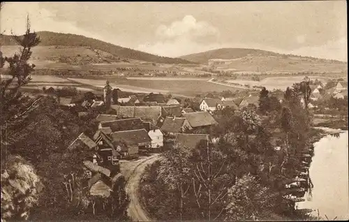 Ak Werleshausen Witzenhausen in Hessen, Blick auf Ortschaft und Umgebung