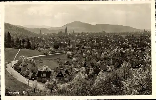 Ak Freiburg im Breisgau, Panoramablick über den Ort