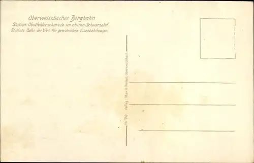 Ak Oberweißbach in Thüringen, Bergbahn im oberen Schwarzatal