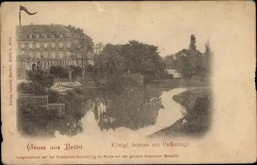 Ak Brühl im Rhein Erft Kreis, Königliches Schloss mit Parkanlage