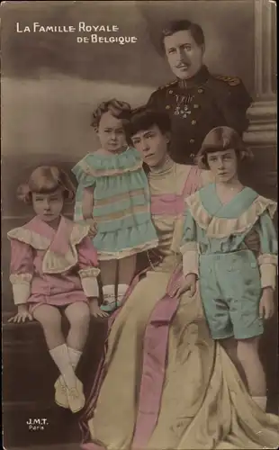 Ak La Famille Royale de Belgique, König Albert I von Belgien mit Familie