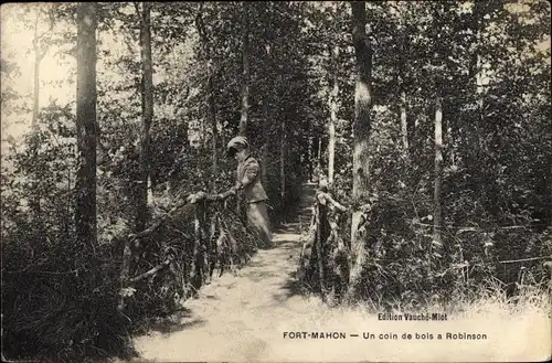 Ak Fort Mahon Somme, Un coin de bois a Robinson, Waldpartie, Frau