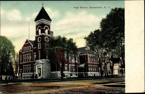 Ak Gouverneur New York USA, View of the High School
