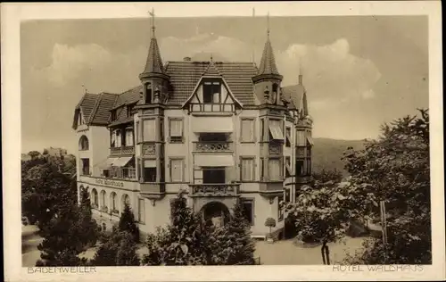 Ak Badenweiler am Schwarzwald, Hotel Waldhaus, Außenansicht