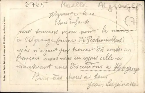 Präge Passepartout Ak Algrange Moselle, Krankenhaus