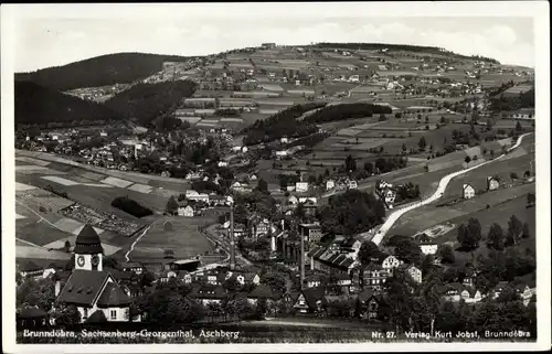 Ak Brunndöbra Klingenthal im Vogtland Sachsen, Panorama der Ortschaft und Umgebung