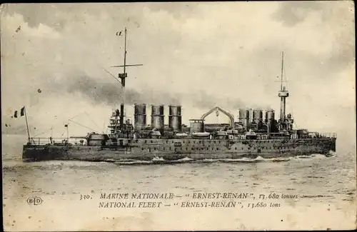 Ak Französisches Kriegsschiff, Ernest Renan, Croiseur, Marine National