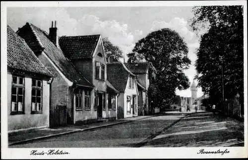 Ak Heide in Holstein, Partie in der Rosenstraße, Wasserturm 