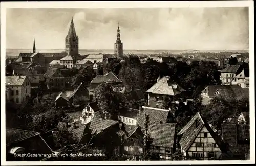 Ak Soest in Nordrhein Westfalen, Stadtpanorama von der Wiesenkirche