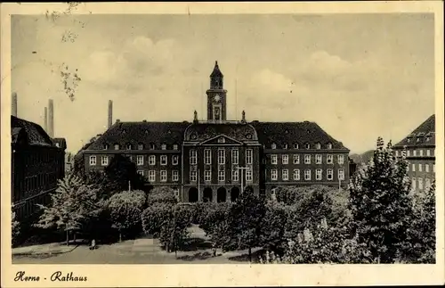 Ak Herne im Ruhrgebiet, Rathaus, Vorderseite