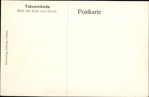 Künstler Ak Travemünde Lübeck Schleswig Holstein, Blick auf Stadt und Kirche