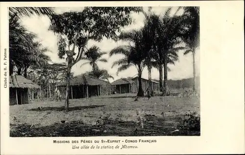 Ak Mbamou Französisch Kongo, Missions des Pères du St. Esprit, Une allée de la station