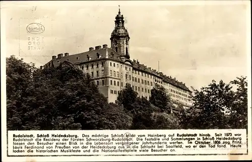 Ak Rudolstadt in Thüringen, Teilansicht vom Schloss Heidecksburg