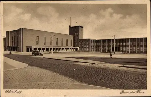 Ak Flensburg in Schleswig Holstein, Deutsches Haus, Außenansicht