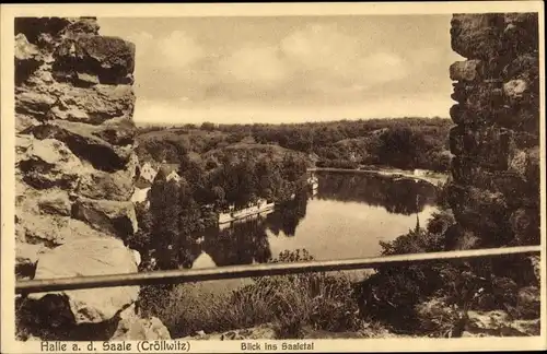 Ak Kröllwitz Halle an der Saale, Blick ins Saaletal