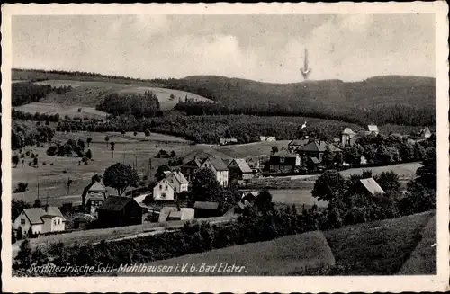 Ak Mühlhausen Bad Elster im Vogtland, Blick auf den Ort mit Umgebung, Sommerfrische