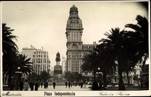 Ak Montevideo Uruguay, Plaza Independencia, Palacio Salvo