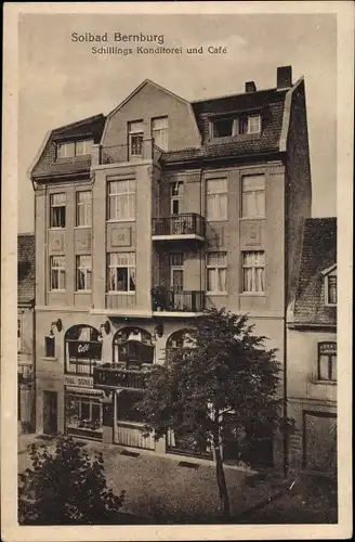 Ak Bernburg an der Saale, Konditorei und Café v. Paul Schilling, Wohnhaus