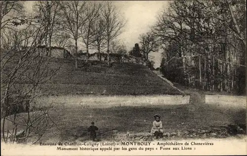 Ak Montbuoy Loiret, Amphithéatre de Chenevières, Fosse aux Lions