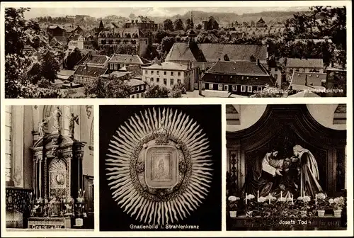 Ak Nörten Hardenberg in Niedersachsen, Stadtpanorama, Ansichten der Kirche, Gnadenbild