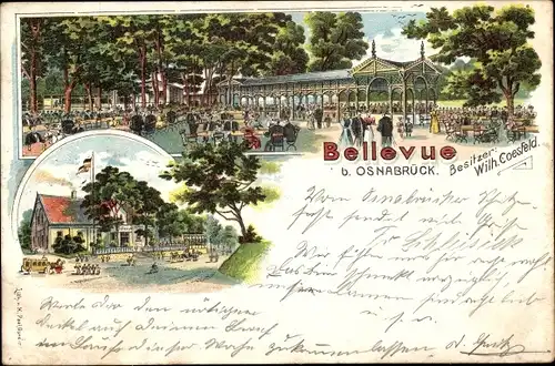 Litho Osnabrück in Niedersachsen, Bellevue, Bes. Wilh. Coesfeld