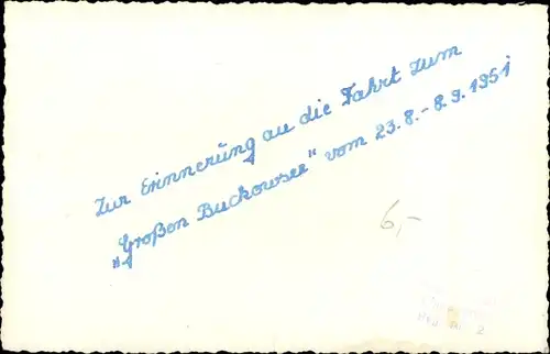 Foto Ak Werbellin Schorfheide, FDJ Ferienlager 1951, Großer Buckowsee, Bewag erfüllt Jugendgesetz