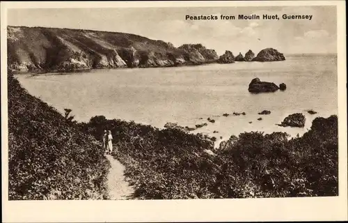 Ak Moulin Huet Guernsey Kanalinseln, Peastacks, Ufer, Klippen