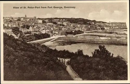 Ak St. Peter Port Guernsey Kanalinseln, Fort George, Panorama 