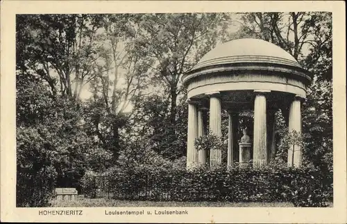 Ak Hohenzieritz im Landkreis Mecklenburgische Seenplatte, Louisentempel und Louisenbank