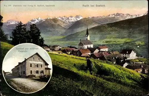 Ak Reith in Tirol, Totalansicht, Gasthof zur schönen Aussicht