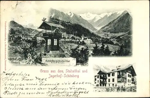 Ak Schönberg im Stubaital in Tirol, Jagerhof