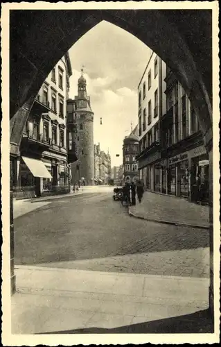 Ak Halle an der Saale, Am Leipziger Turm, Straßenpartie