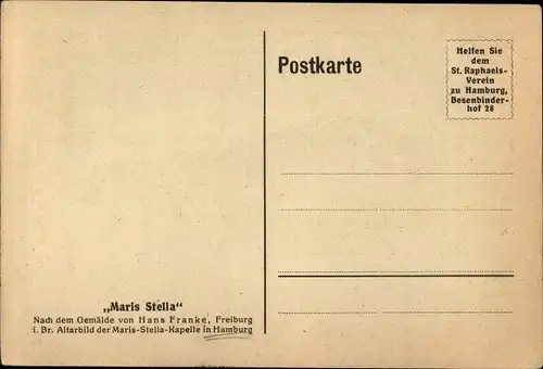 Künstler Ak Franke, Hans, Hamburg Mitte Altstadt, Maris Stella, Altarbild der Maris Stella Kapelle