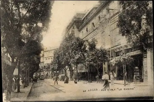 Ak Algier Alger Algerien, Rue d'isly le casino, Straßenpartie