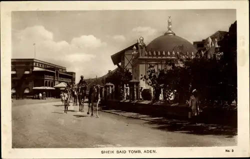 Ak Jemen, Sheik said tomb, Aden, Straßenpartie mit Kamelen, Moschee