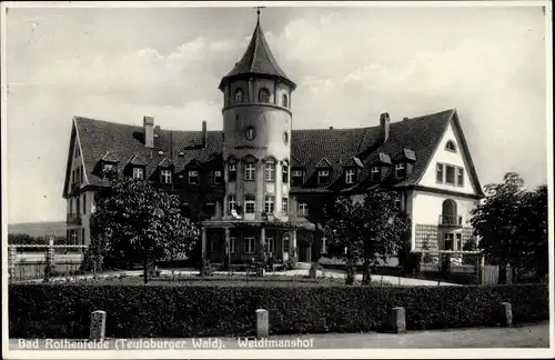 Ak Bad Rothenfelde am Teutoburger Wald, Blick auf den Weidtmannshof, Straßenpartie