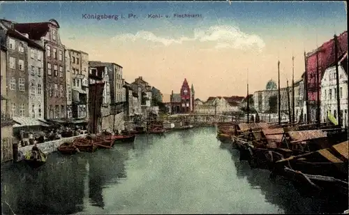 Ak Kaliningrad Königsberg Ostpreußen, Kohl- und Fischmarkt