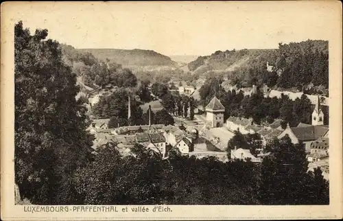 Ak Pfaffenthal Luxemburg Stadt Luxemburg, Vue de la Ville et Vallee d'Eich