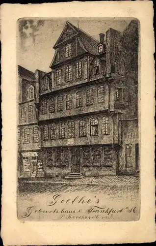 Künstler Ak Frankfurt am Main, Goethes Geburtshaus, Außenansicht