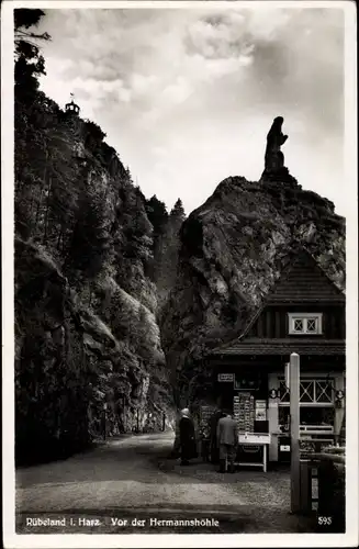 Ak Rübeland Oberharz am Brocken, Vor der Hermannshöhle