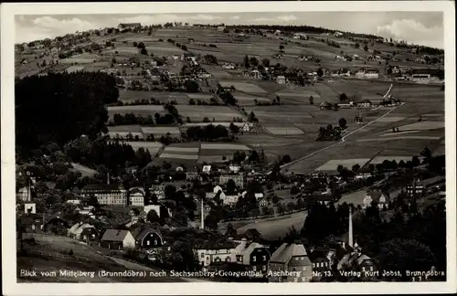 Ak Brunndöbra Klingenthal im Vogtland Sachsen, Blick auf den Ort mit Umgebung