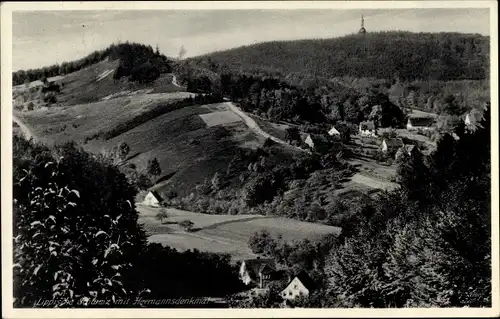 Ak Detmold Nordrhein Westfalen, Lippische Schweiz mit Hermannsdenkmal 