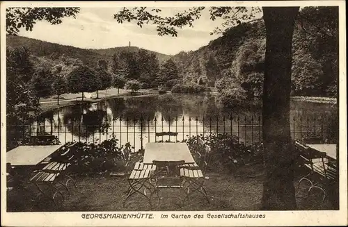 Ak Georgsmarienhütte in Niedersachsen, Im Garten des Gesellschaftshauses 